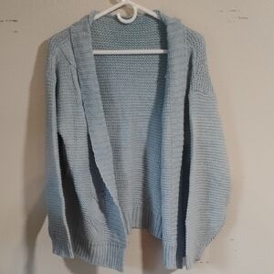 SHEIN Light Blue Open-Front Cardigan